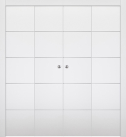 OPTIMA 4H SNOW WHITE DOUBLE BI-FOLD BELLDINNI MODERN INTERIOR DOOR - 1