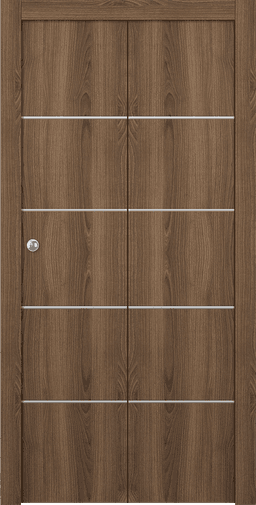 OPTIMA 4H PECAN NUTWOOD BI-FOLD DOORS BELLDINNI MODERN INTERIOR DOOR - 1