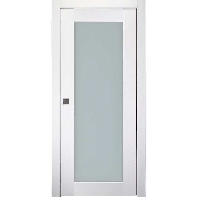SMART PRO 207 VETRO POLAR WHITE POCKET BELLDINNI MODERN INTERIOR DOOR