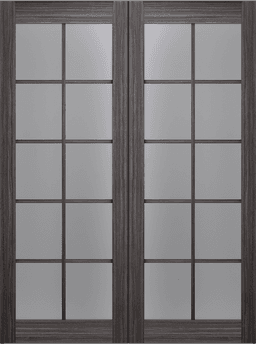 PALLADIO 10 LITE VETRO GRAY OAK DOUBLE BELLDINNI MODERN INTERIOR DOOR - 2