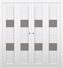BERTA VETRO BIANCO NOBLE DOUBLE BI-FOLD BELLDINNI MODERN INTERIOR DOOR - 1