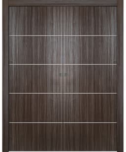 PALLADIO 4H GRAY OAK DOUBLE POCKET BELLDINNI MODERN INTERIOR DOOR - 1