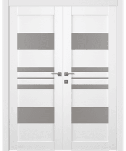 ROMI VETRO BIANCO NOBLE DOUBLE BELLDINNI MODERN INTERIOR DOOR - 1