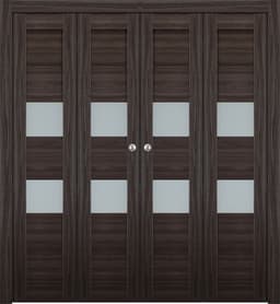 DESSA VETRO GRAY OAK DOUBLE BI-FOLD BELLDINNI MODERN INTERIOR DOOR - 1