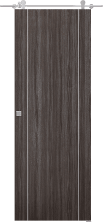PALLADIO 2U GRAY OAK DOUBLE BARN BELLDINNI MODERN INTERIOR DOOR - 1