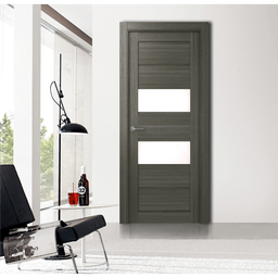 DESSA VETRO GRAY OAK DOUBLE POCKET BELLDINNI MODERN INTERIOR DOOR - 6