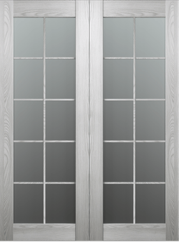 AVON 10 LITE VETRO RIBEIRA ASH DOUBLE BI-FOLD BELLDINNI MODERN INTERIOR DOOR - 2