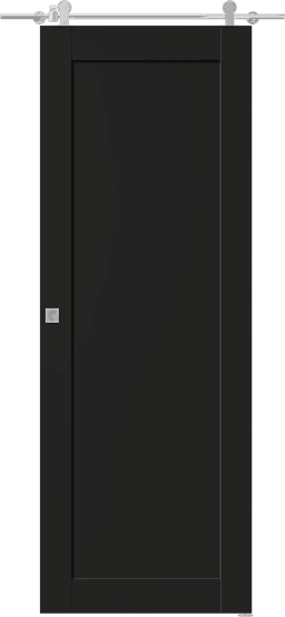 SHAKER 1 PANEL BLACK MATTE BARN BELLDINNI MODERN INTERIOR DOOR - 1