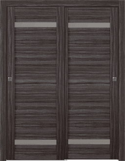 PERLA VETRO GRAY OAK BYPASS BELLDINNI MODERN INTERIOR DOOR - 1