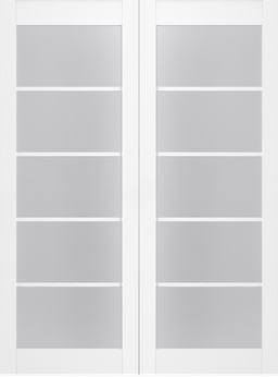 PALLADIO 5 LITE VETRO BIANCO NOBLE DOUBLE BARN BELLDINNI MODERN INTERIOR DOOR - 2