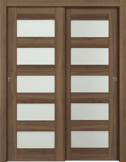 AVON 07-07 VETRO PECAN NUTWOOD BYPASS DOORS BELLDINNI MODERN INTERIOR DOOR - 1