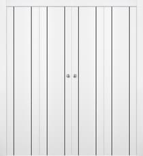 OPTIMA 2U BLACK SNOW WHITE DOUBLE BI-FOLD DOORS BELLDINNI MODERN INTERIOR DOOR - 1
