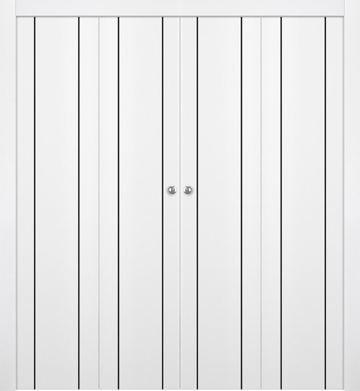 OPTIMA 2U BLACK SNOW WHITE DOUBLE BI-FOLD DOORS BELLDINNI MODERN INTERIOR DOOR