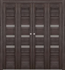DORA VETRO GRAY OAK DOUBLE BI-FOLD BELLDINNI MODERN INTERIOR DOOR - 1