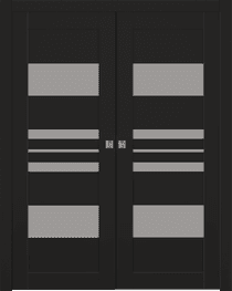 ROMI VETRO BLACK MATTE DOUBLE POCKET BELLDINNI MODERN INTERIOR DOOR - 1