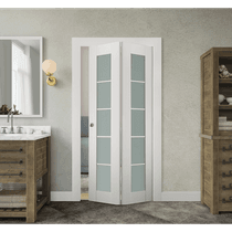SMART PRO 5 LITE VETRO POLAR WHITE BI-FOLD BELLDINNI MODERN INTERIOR DOOR - 2