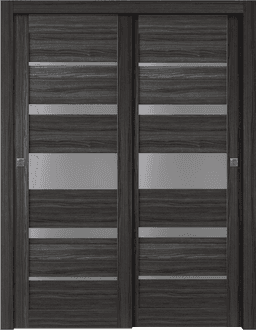 KINA VETRO GRAY OAK BYPASS DOORS BELLDINNI MODERN INTERIOR DOOR - 1