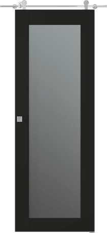 AVON 207 VETRO BLACK MATTE BARN BELLDINNI MODERN INTERIOR DOOR - 1