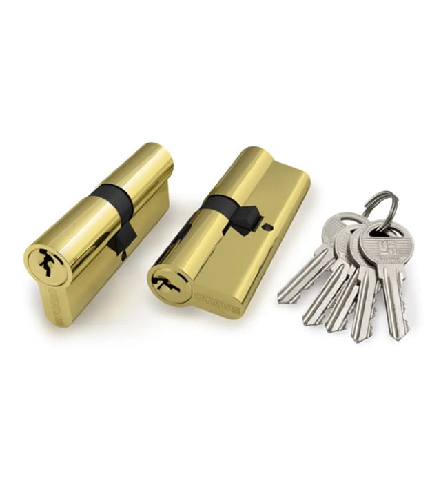 Door Cylinder Double side key Gold
