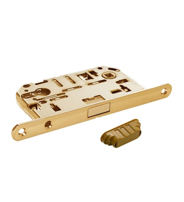 Keyed magnetic door lock gold