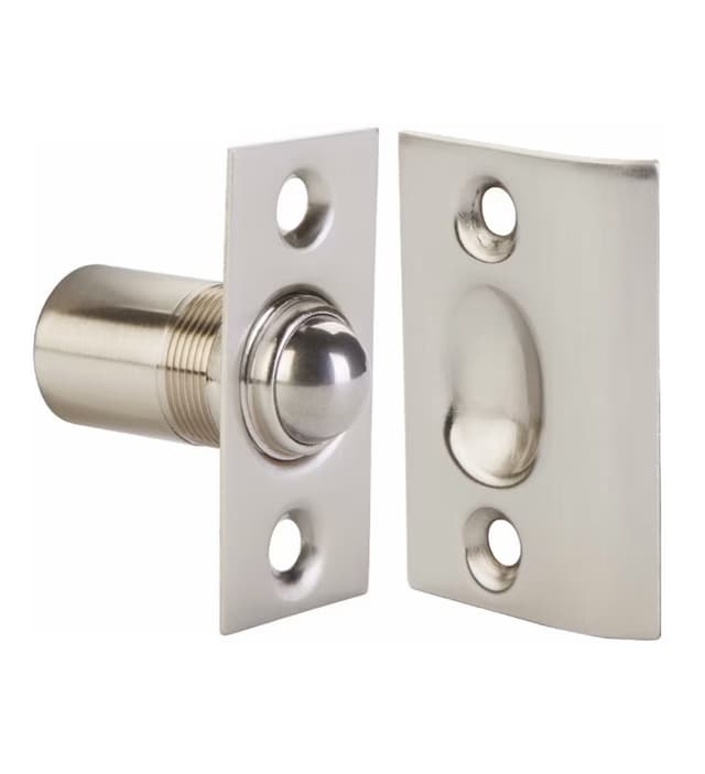 DOOR BALL & CATCH SOLID BRASS - 8802 US15 SATIN NICKEL FINISH