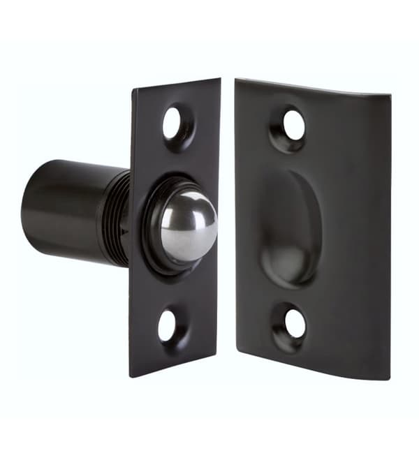 DOOR BALL & CATCH SOLID BRASS - 8802 US19 FLAT BLACK