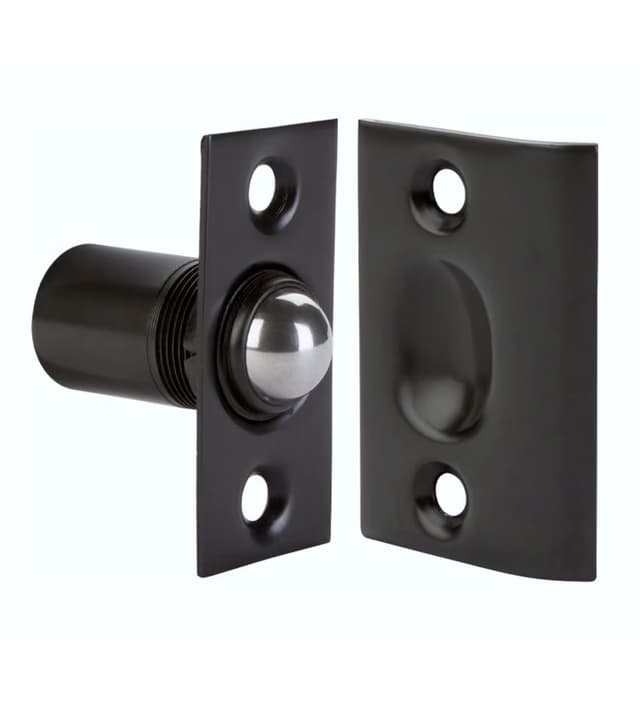 DOOR BALL & CATCH SOLID BRASS - 8802 US19 FLAT BLACK