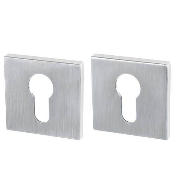 DOOR COVER PLATE KEYED MATT CHROME