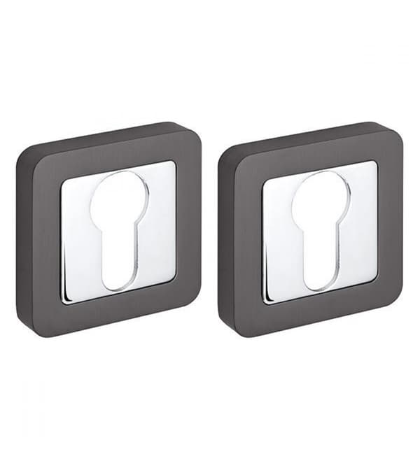 DOOR COVER PLATE KEYED GRAPHITE/CHROME