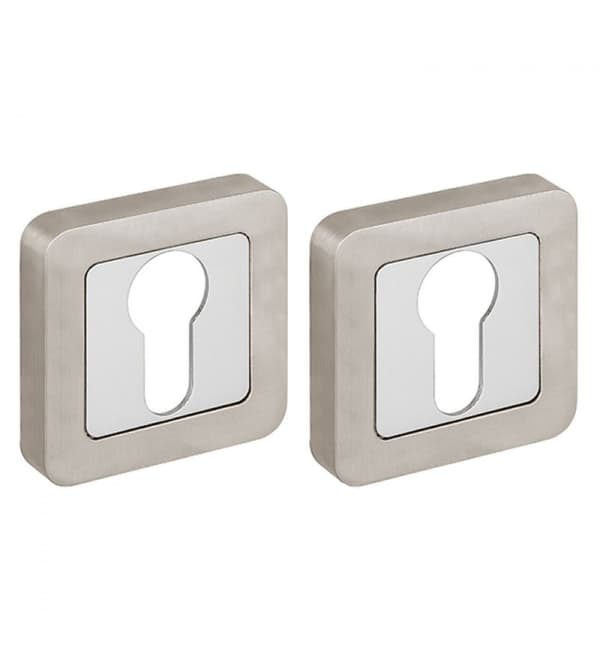DOOR COVER PLATE KEYED SATIN NICKEL/CHROME