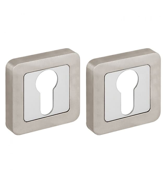 DOOR COVER PLATE KEYED SATIN NICKEL/CHROME