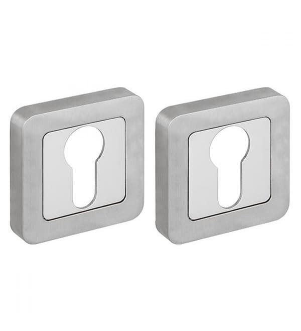 DOOR COVER PLATE KEYED SATIN CHROME/CHROME