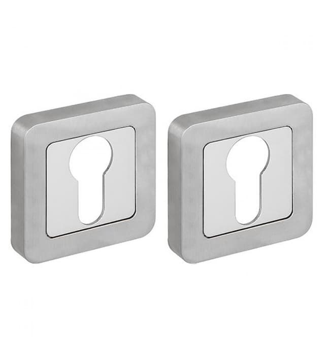 DOOR COVER PLATE KEYED SATIN CHROME/CHROME