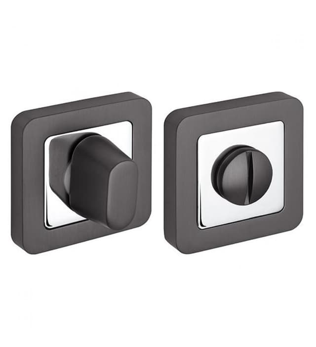 DOOR COVER PLATE PRIVACY GRAPHITE/CHROME