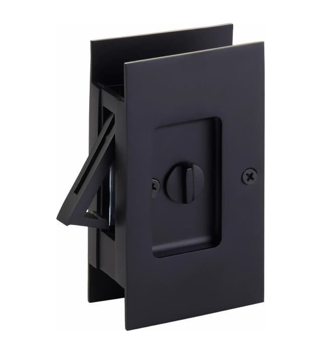 Emtek Rectangular Pocket Door Locks Privacy Flat Black US19