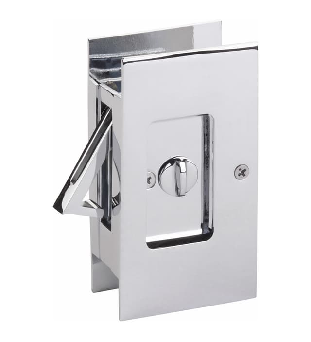 Emtek Rectangular Pocket Door Locks Privacy Polished Chrome US26