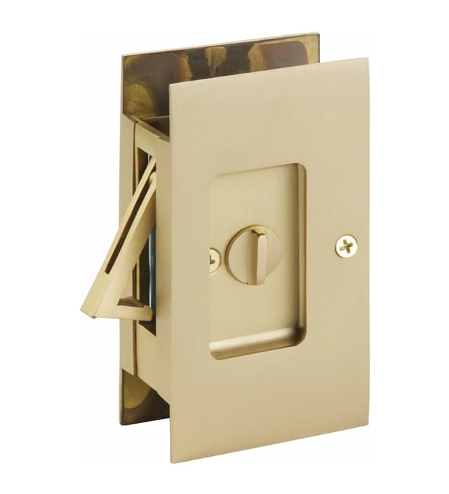 Emtek Rectangular Pocket Door Locks Privacy Satin Brass US4