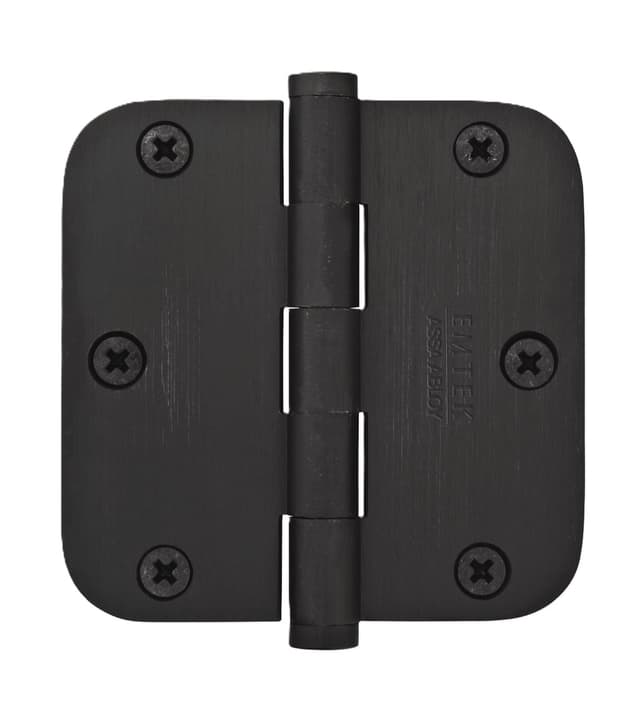 3 1/2" x 3 1/2" Residential Duty Hinge with 5/8" Radius Corners 91033 US19 Flat Black