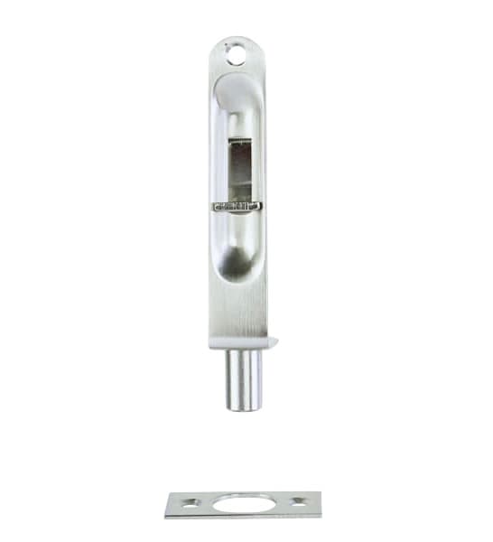 EMTEK DOOR FLUSH BOLT 6'' RADIUS MORTISE US15 (SATIN NICKEL)