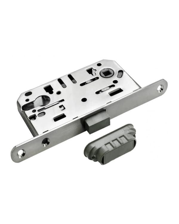 Door Lock Trendy Satin Nickel Keyed